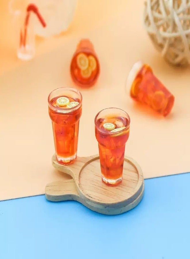 aoukoslt 5Pcs Mini 1:12 Dollhouse Miniature Food Lemon Tea Cups, Classic Kitchen Toys, Simulation Doll House Drinks Model Toy, DIY Doll House Kit, Decorations - Image 4